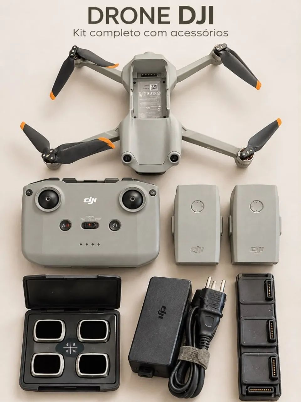 Drone DJI Air 2S Kit Completo 5.4K Sensor 1 Polegada