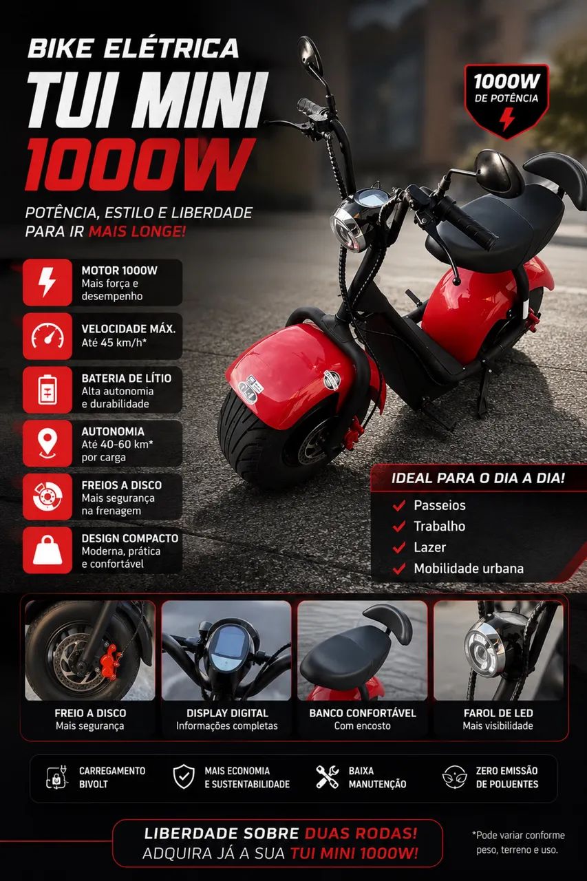 BIKE ELÉTRICA TUI MINI 1000w