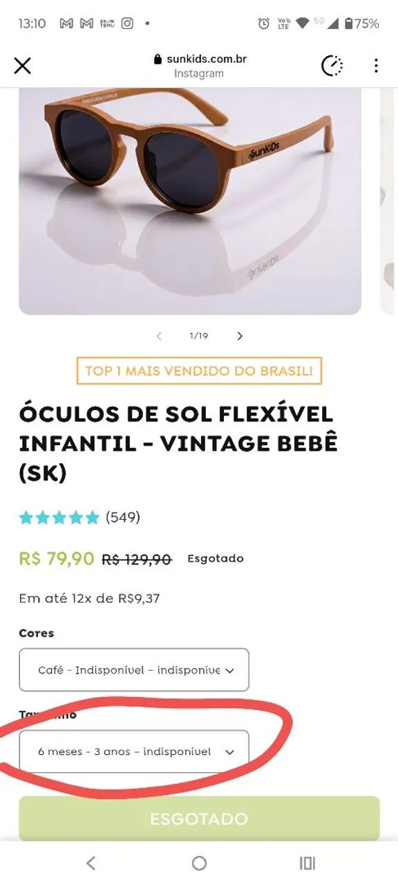 Óculos vintage bebê  - Foto 2