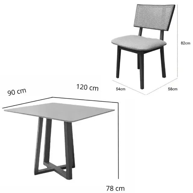 Mesa de Jantar 4 Cadeiras Maciça - Foto 2