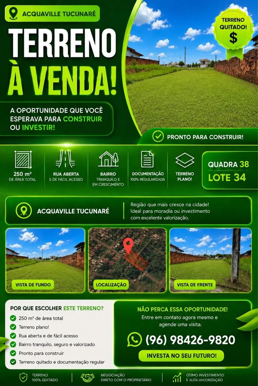 Terreno Quitado ? Acquaville Tucunaré 1 ? - Foto 3