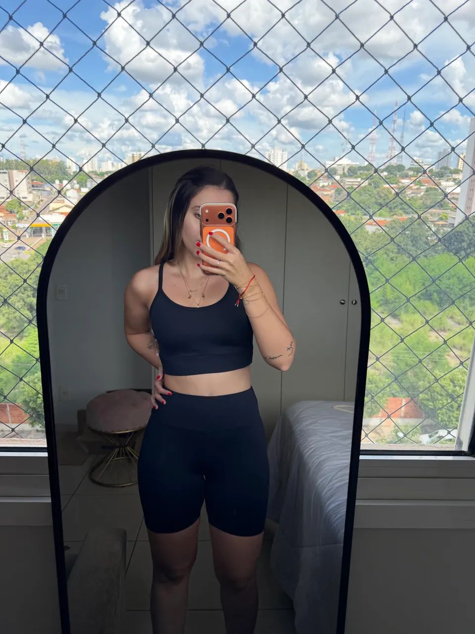 Conjunto com bolso em poliamida