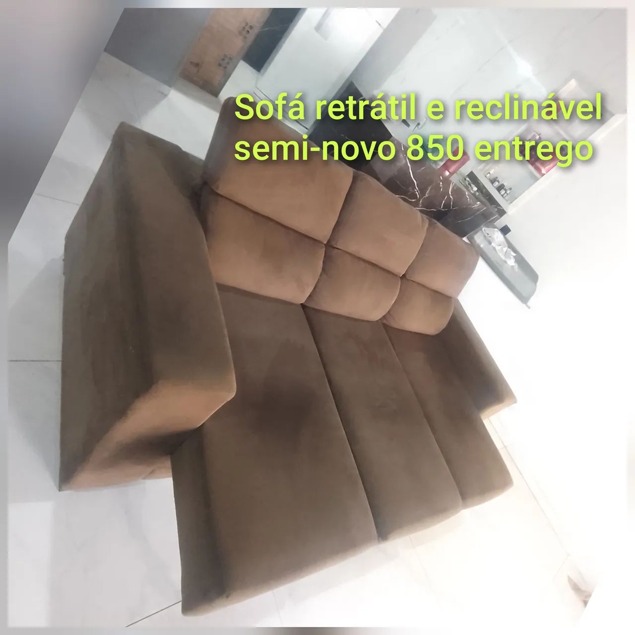 Sofá retrátil e reclinável semi-novo 850 entregue - Foto 2