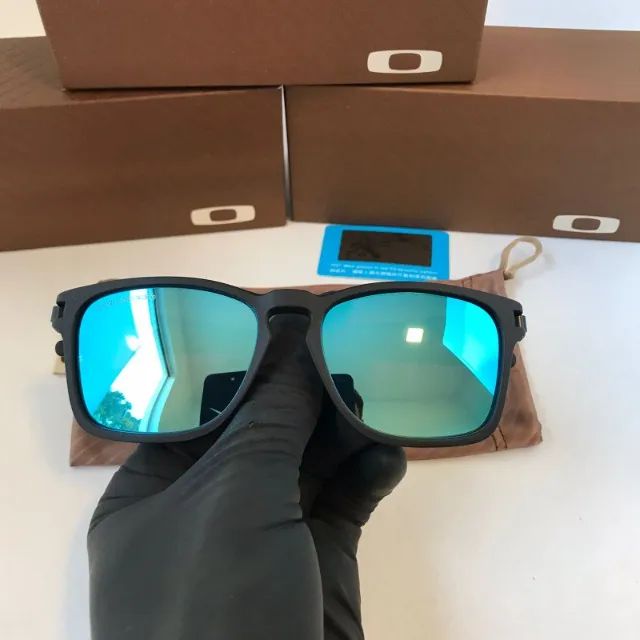 óculos de sol oakley latch squared blue lentes polarizadas - Foto 4