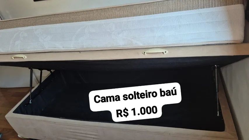 Cama box baú solteiro com colchão de molas ensacadas  - Foto 2