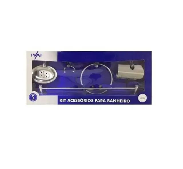 Kit Acessorios Para Banheiro De Metal 5 Peças - Foto 2
