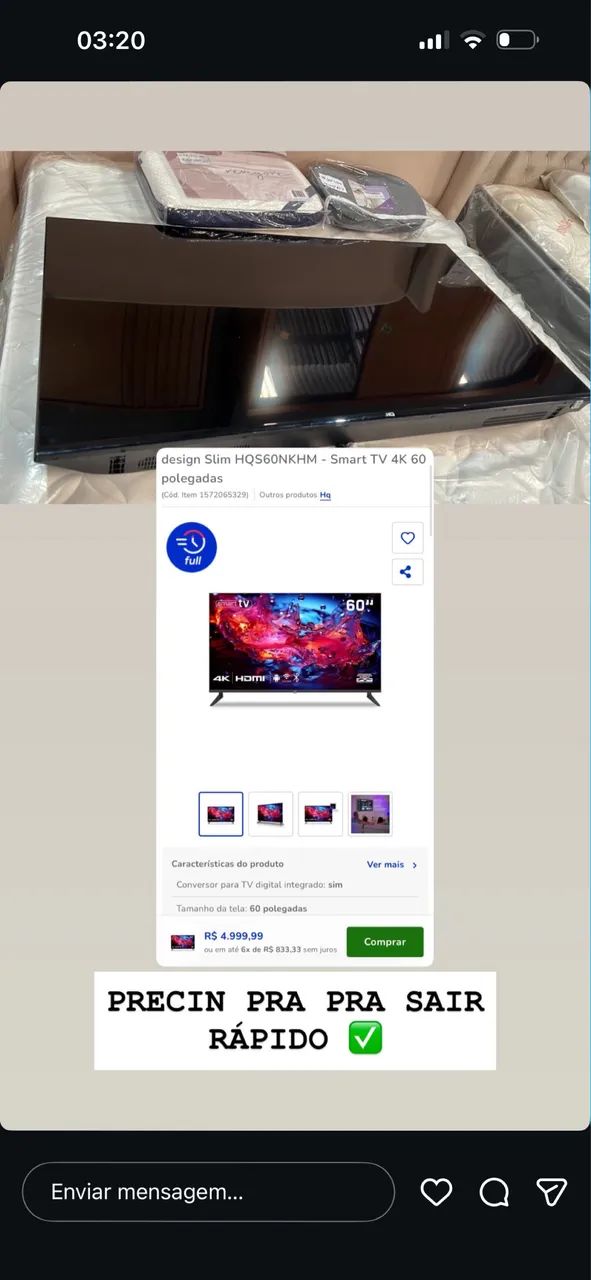 design Slim HQS6ONKHM - Smart TV 4K 60 polegadas