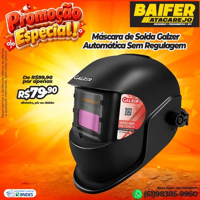 Máscara de Solda Automática Sem Regulagem Galzer