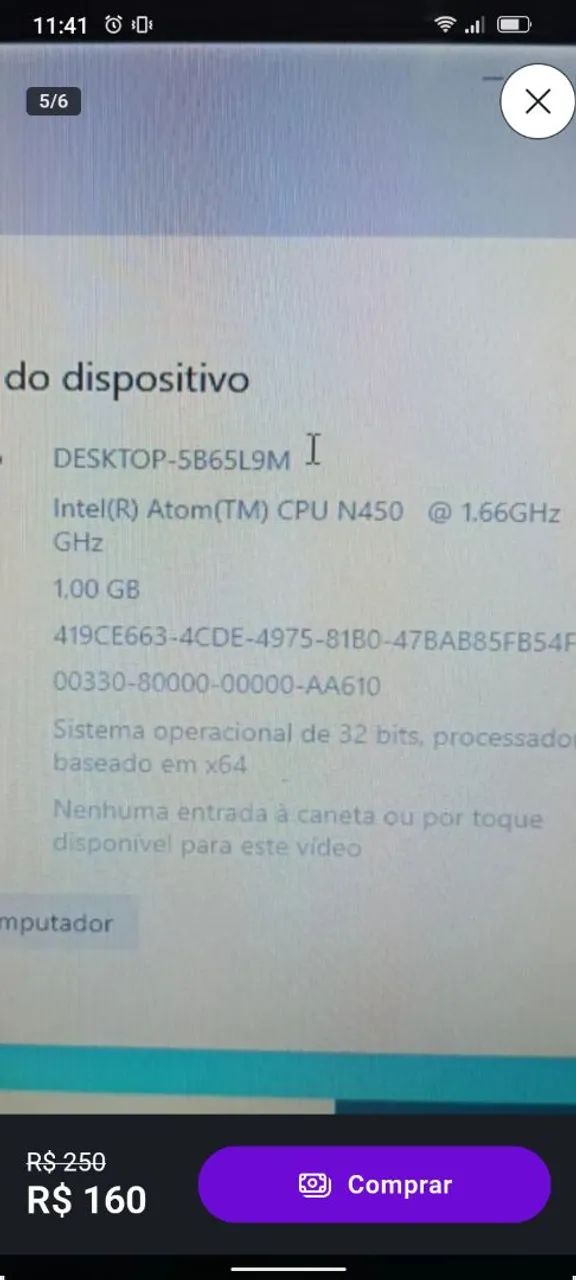 Netbook mobo s7 funcionando - sem hd 1g ram - Foto 5