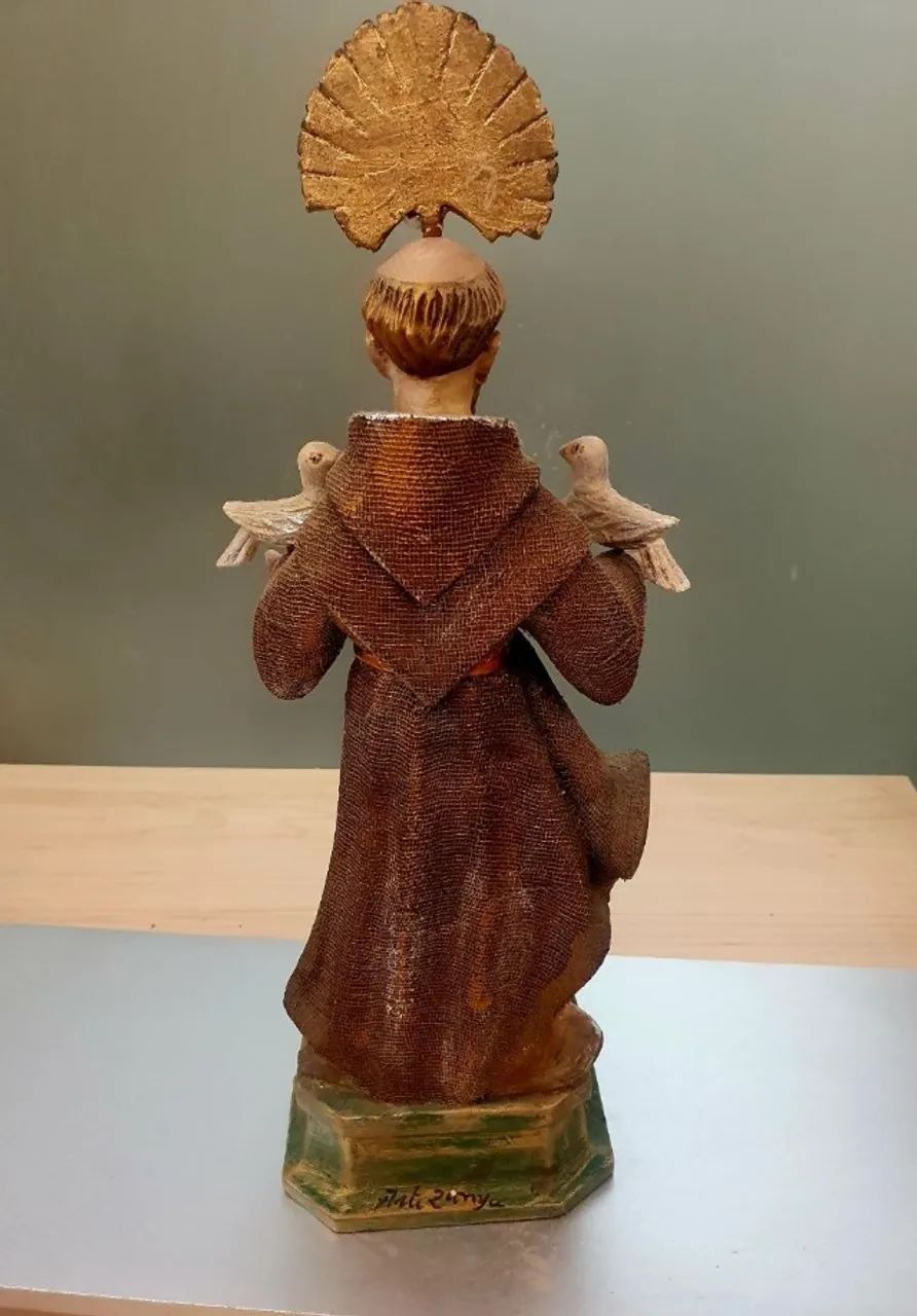 São Francisco De Assis Resina Com Resplendor 30cm - Foto 5
