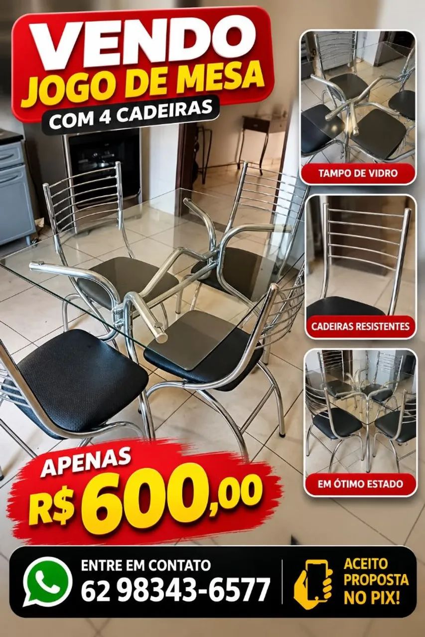 Mesa 4 cadeiras 