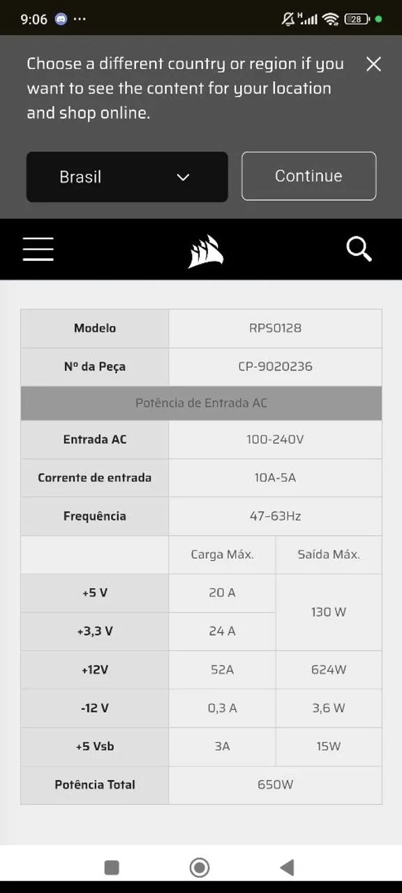 Fonte Corsair 650w - Foto 3