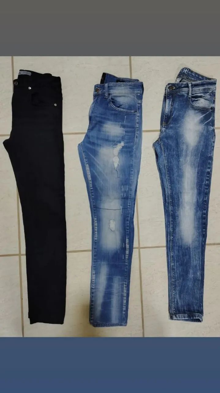 Calças masculinas (3 peças / preta da Zara) ORIGINAIS  - Foto 5