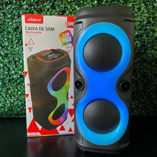 Caixa de Som Bluetooth Portátil 50W com RGB - Foto 2