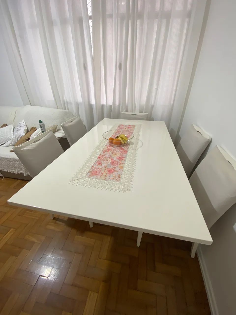 Mesa com 6 cadeiras de laca Branca  - Foto 4