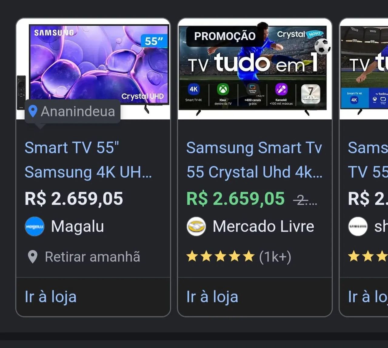 Tv samsung crystal 55 polegadas 4k UHD ( com vídeo game embutido ) - Foto 2