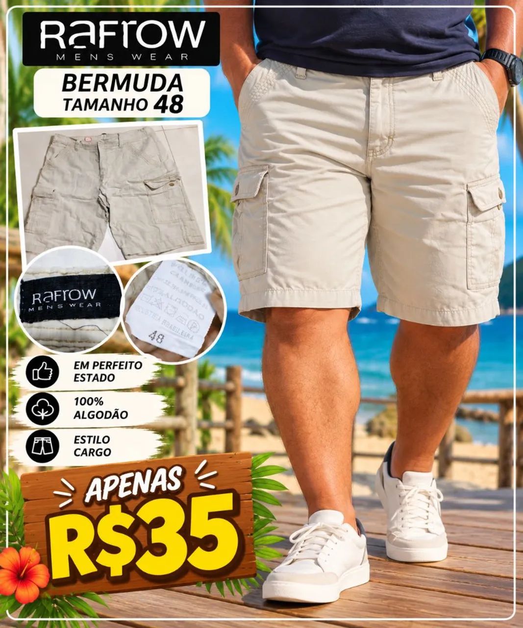 Bermuda Raftow Masculina - Foto 3