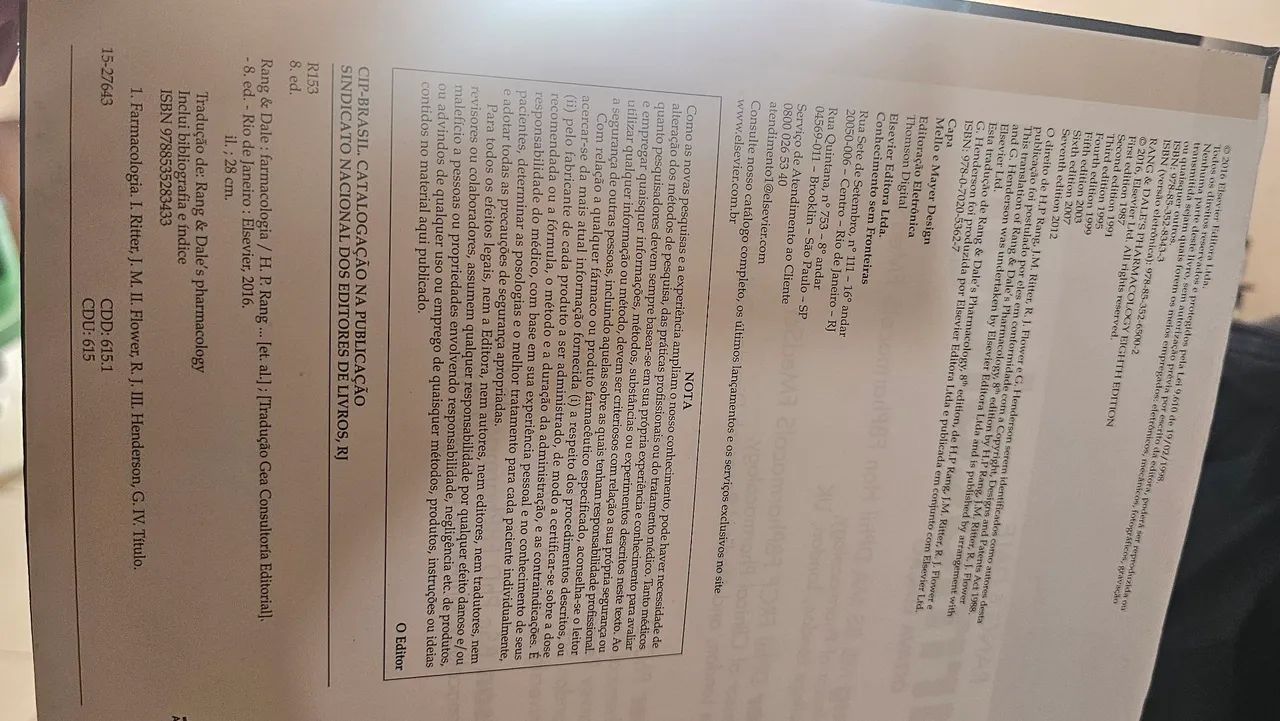 Farmacologia Rang e Dale 8ª Edição Elsevier - Foto 3