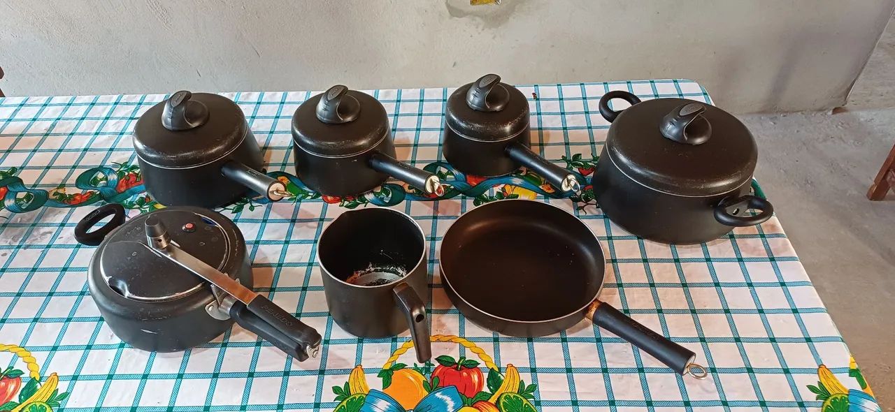 Conjunto de panela panex antiga usada 