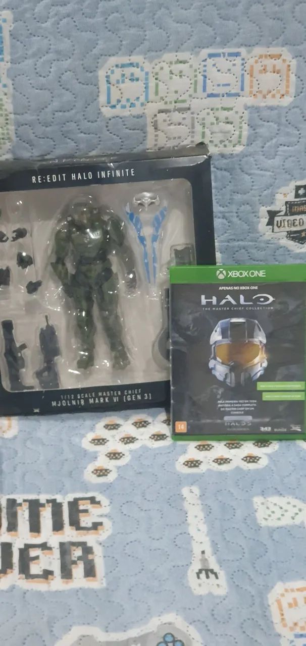 FIGURA AÇÃO BONECO HALLO COM JOGO ORIGINAL