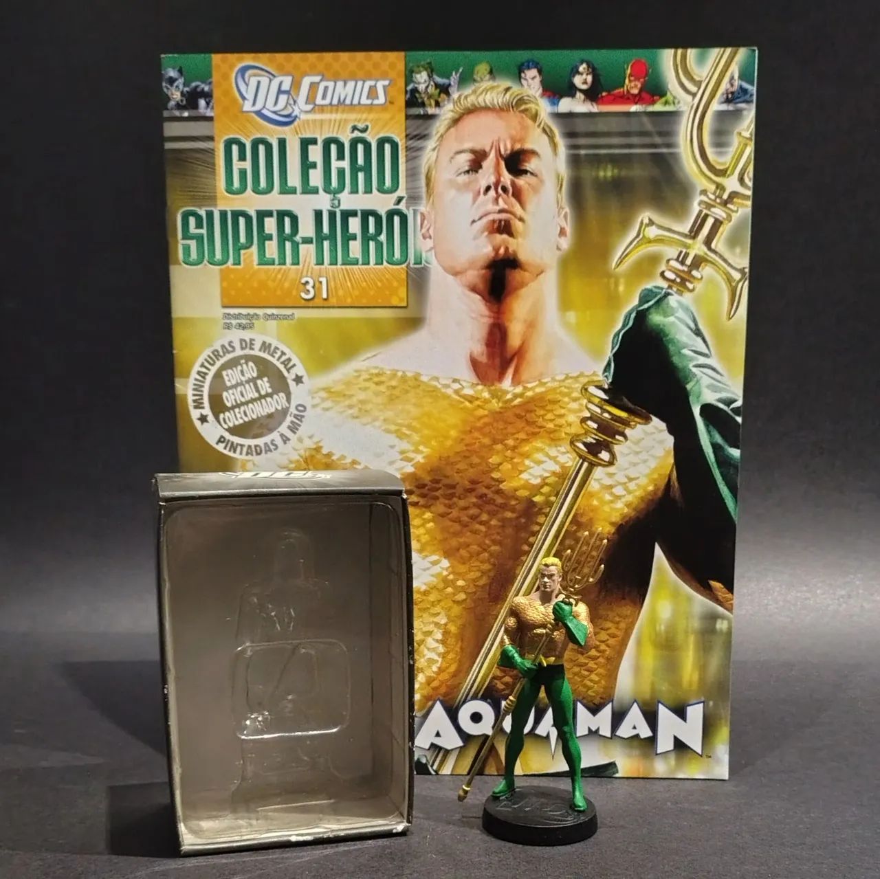 Miniatura Aquaman Eaglemoss DC Comics + Fascículo 31