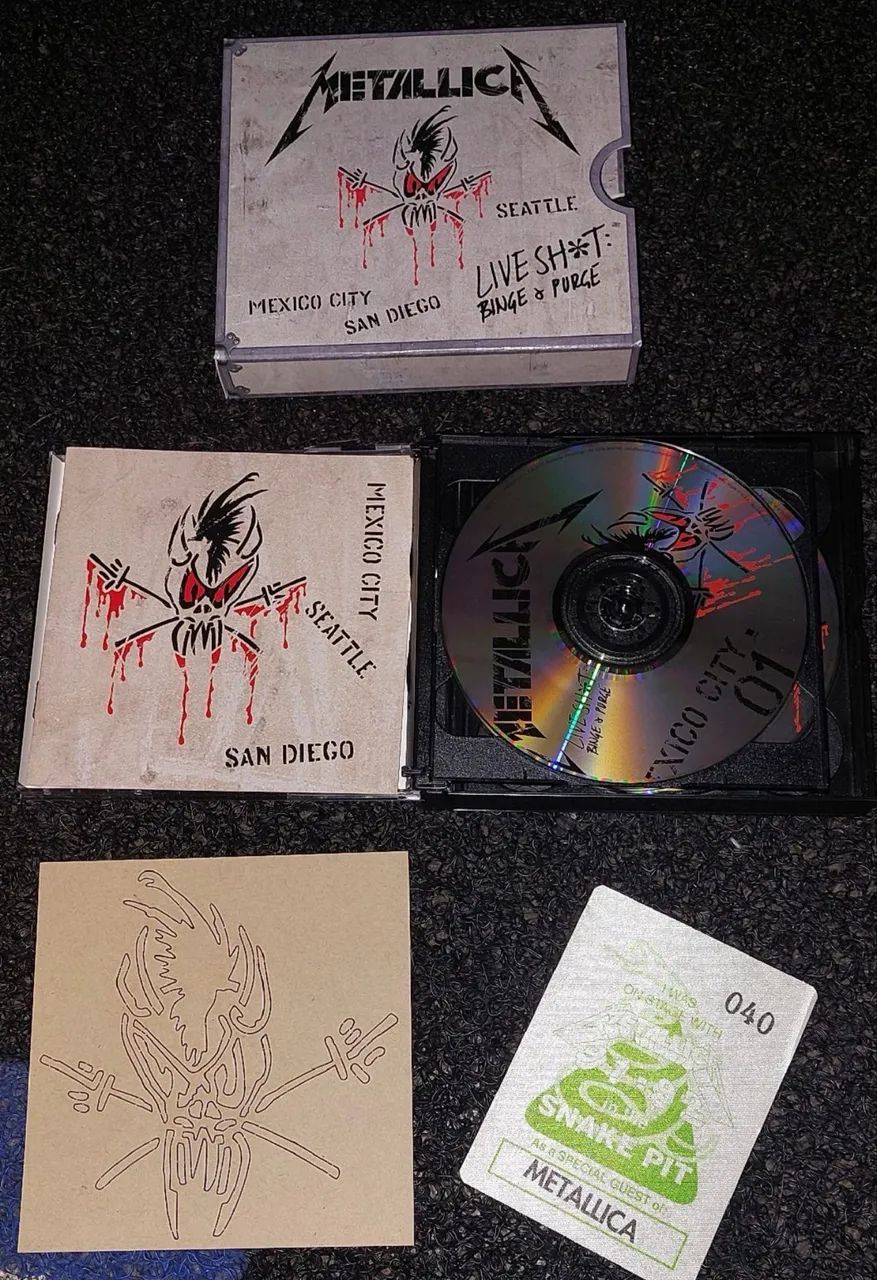 Box Metallica Live Shit Binge & Purge 3 cds + 2 dvd importado raro