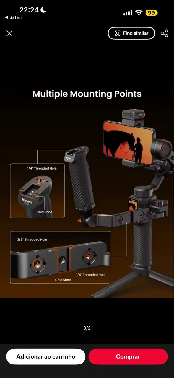 Hohem iSteady M7 Kit Completo + Suporte em L Original - Foto 5