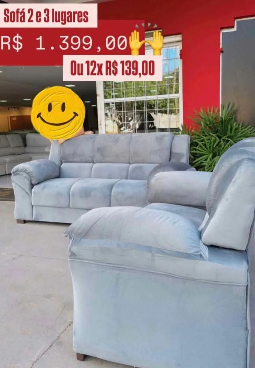 Vendo sofá 2 e 3 lugares cor cinza