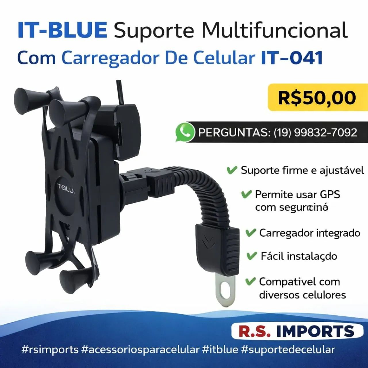 Suporte celular moro com carregador 