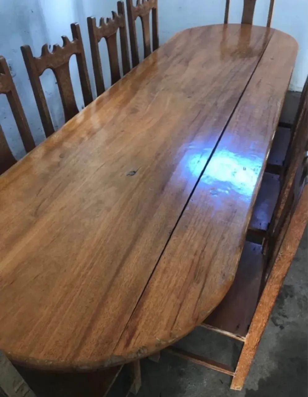 Mesa madeira maciça 10 cadeiras  - Foto 4