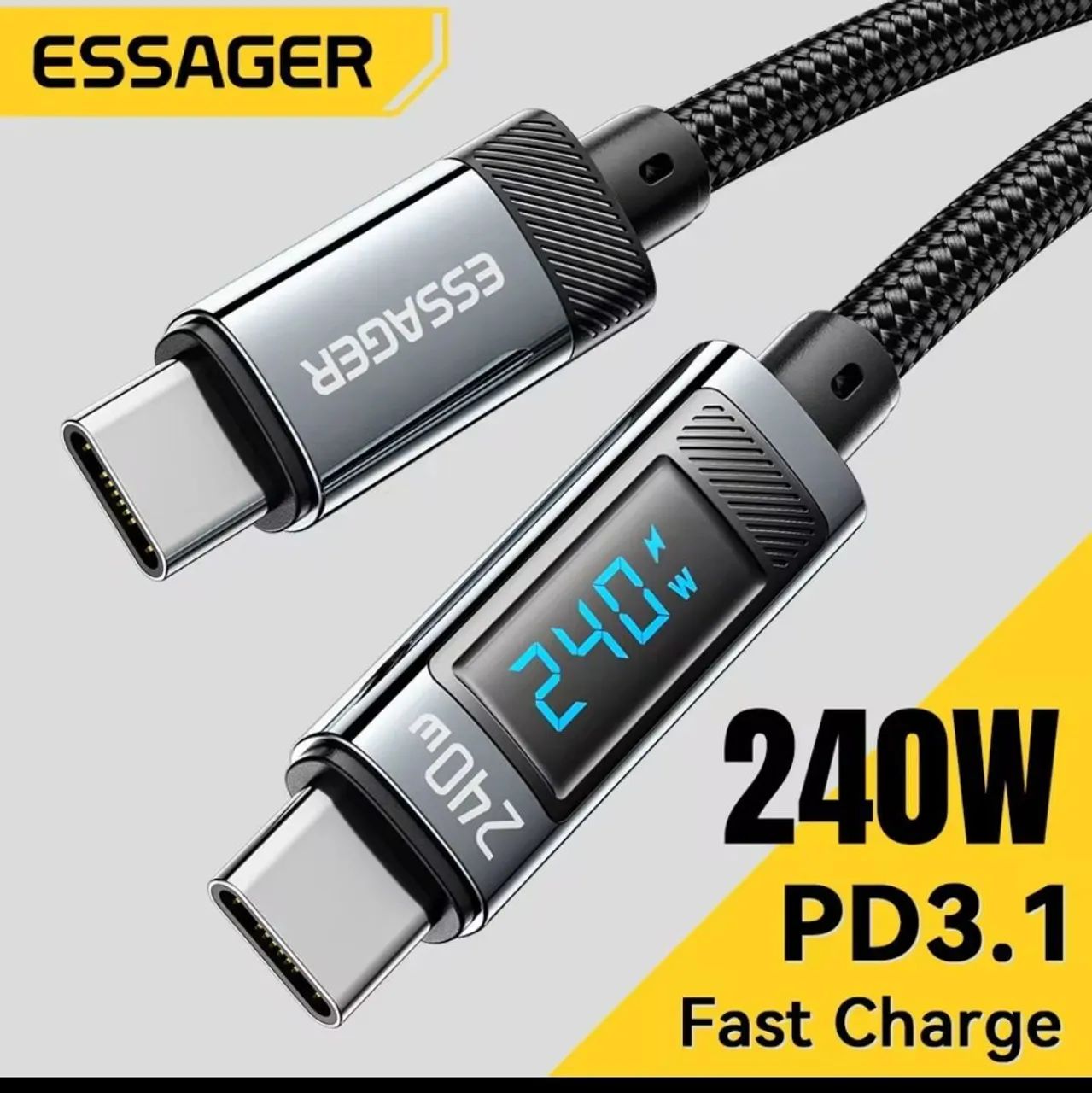 Cabo essager 240w para Notebooks e celulares.