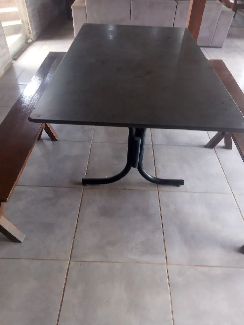 Mesa ardósia com bancos  - Foto 3