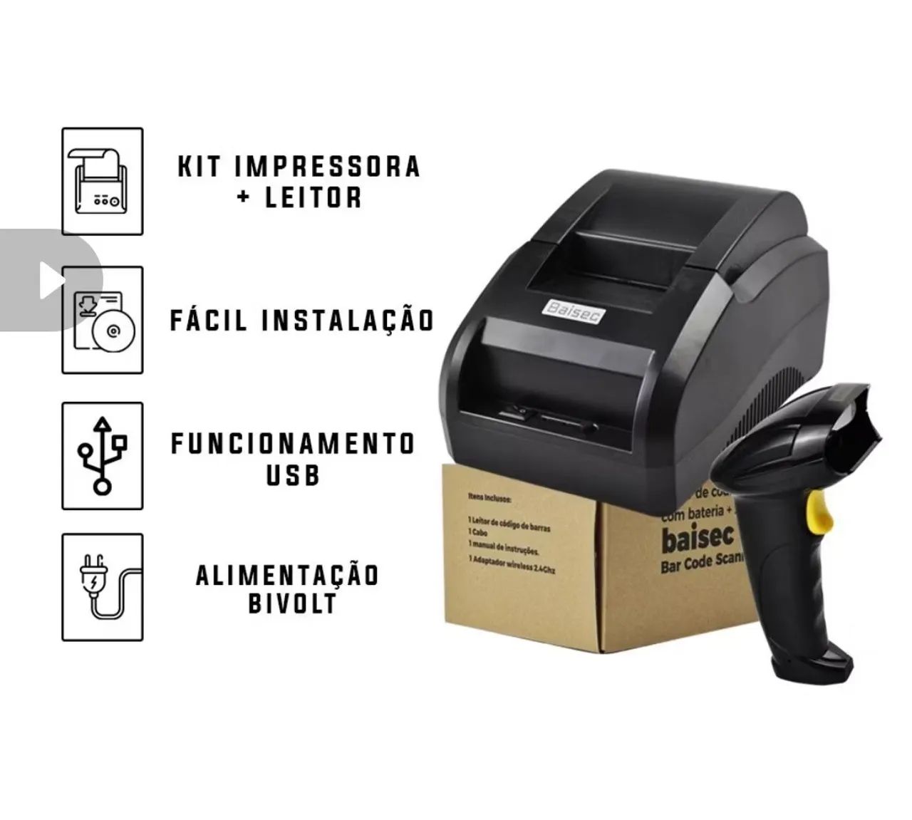 Impressora térmica + leitor de código de barras  - Foto 2