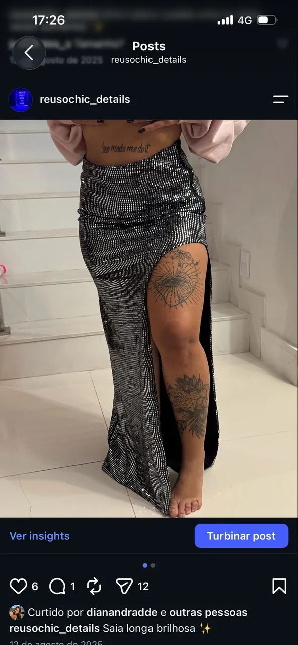 Saia Brilhosa Longa - Foto 2