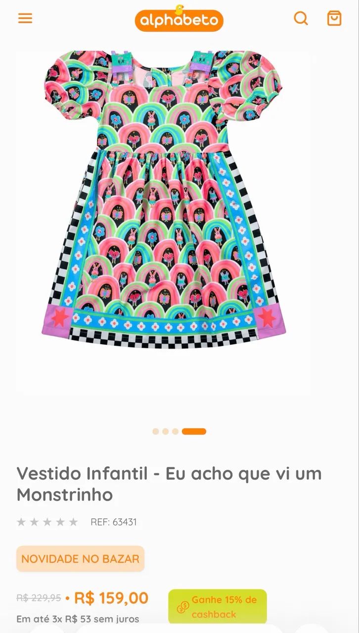 Vestido infantil da marca Alphabeto - Foto 4