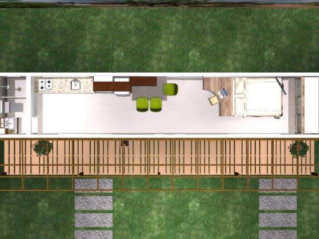 Casa container 30m2 com um quarto revestida em madeira em Chapeco - Foto 2