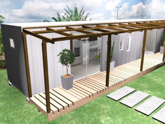 Casa container 30m2 com um quarto revestida em madeira em Chapeco - Foto 4
