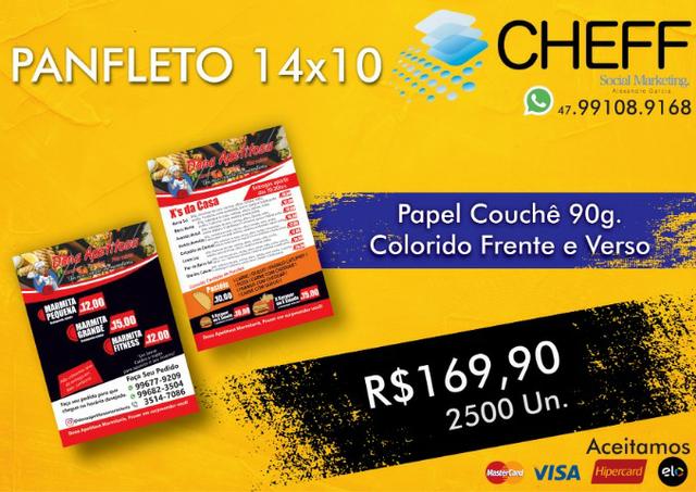 Panfletos 14x10 Frente e Verso Promoção