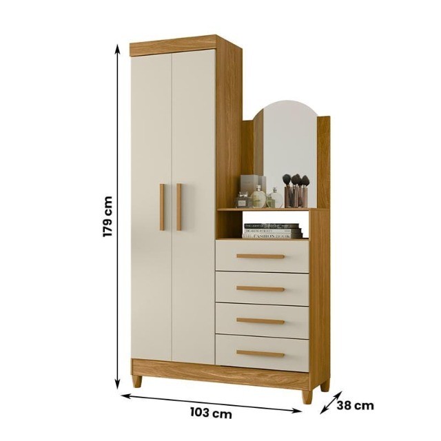 Guarda Roupas Comoda Capri 2 Portas 4 Gavetas - Promoção - Fazemos Entrega - Foto 2