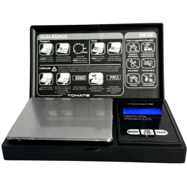 Balança digital 500g alta precisão tomat mh-505 visor led azul portátil e durável - Foto 4