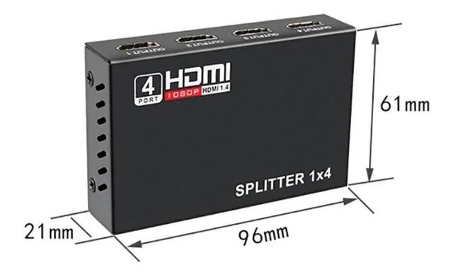 Splitter Distribuidor Cabo HDMI 1x4 Divisor Full HD 1.4 3D 1080P - Foto 3