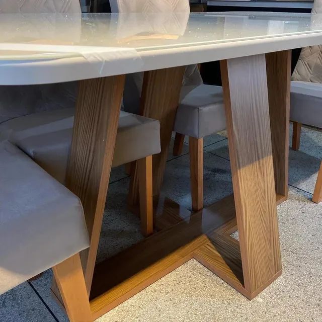 Mesa jade 6 cadeiras nova 