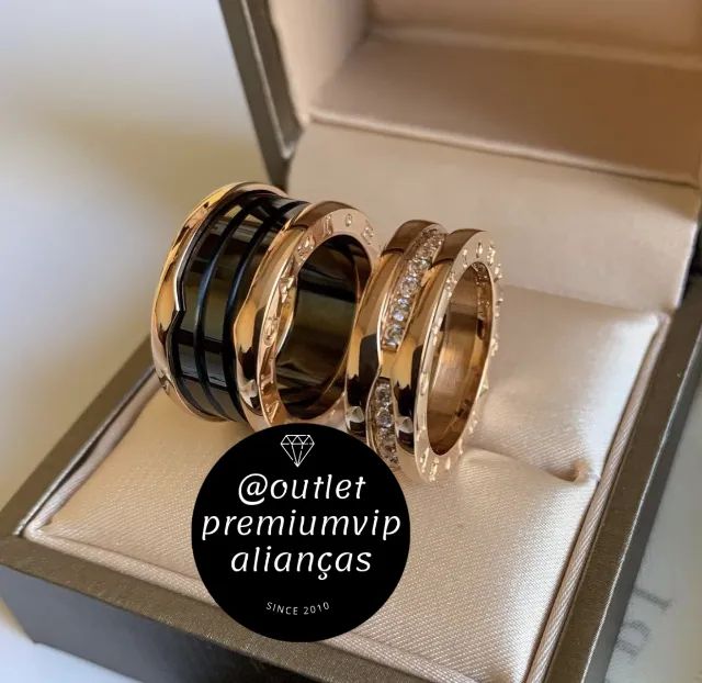 aliança bvlgari anel com 20 milesimos de ouro 18k - Foto 5
