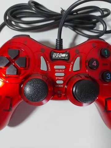 Controle USB Vermelho com Fio Compatível com PC, Android e PS3 - Foto 3