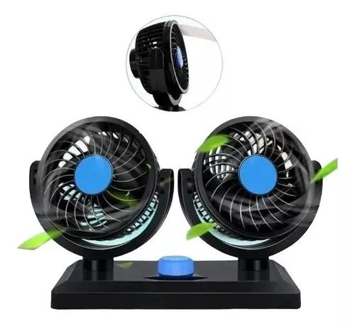 Mini Ventilador Painel Carro Caminhão Ajustável 12V Com Adaptador Pra Acendedor - Foto 2
