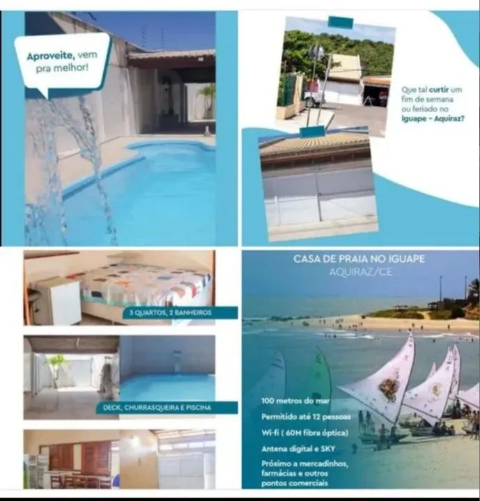 CASA DE PRAIA C/ PISCINA NO IGUAPE-CE  P/  FINAIS DE SEMANA COM EXCELENTE LOCALIZAÇÃO.