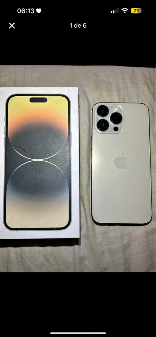 iPhone 14 Pro Max vidro trincado vendo ou troco por outro iPhone