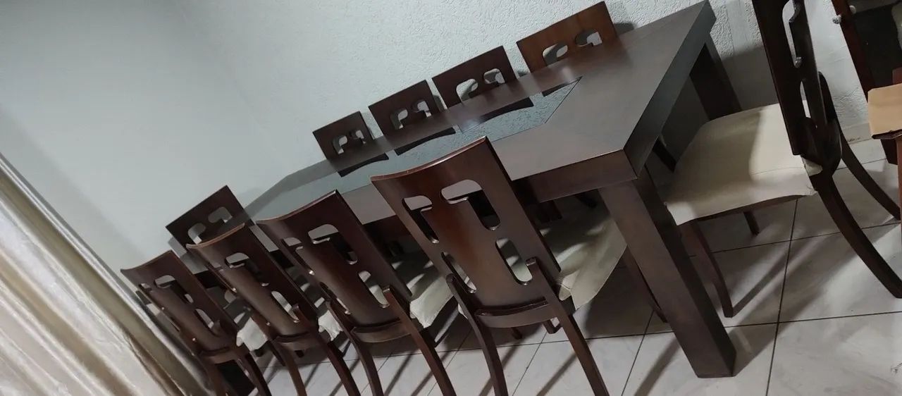 Dining table with 10 chairs