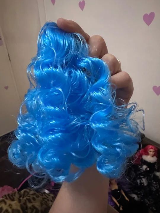 Cabeça Barbie cabelo azul - Foto 2