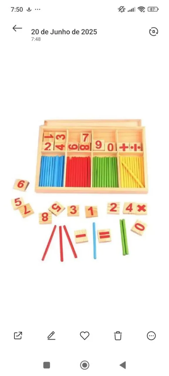 Kit Educacional de Matemática com Varetas e Números